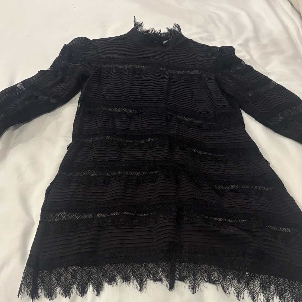 Frame Denim Black Lace Dress